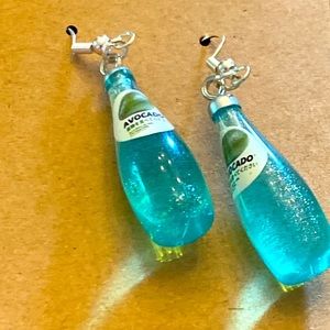 Cute  soda earrings with sterling silver wires and a random gift bag